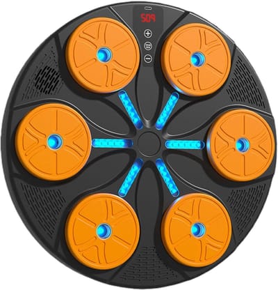 Bokstrainer - Boksmachine Ponsen - Thuis Fitness - Muzikaal Doel - 45 cm breed - Oranje