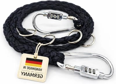 Hondenriem - Diefstalpreventie - Veilig uitlaten - Dubbel combinatieslot - 210 cm - Zwart