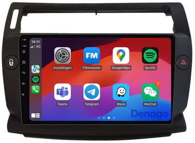 CarPlay autoradio geschikt voor Citroën C4 | 2004 t/m 2013 | Android 13 | Draadloos Apple CarPlay & Android Auto | 9 inch scherm | 2GB + 32GB | QuadCore processor | Denago DNG-A318 | 2025 model | 2004 2005 2006 2007 2008 2009 2010 2011 2012 2013