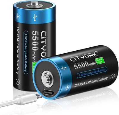 Oplaadbare Batterijen - Lithium C-formaat - Apparaten Voeden - Snel Opladen USB-C - 15 Volt 5500 mWh