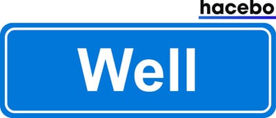 Hacebo - Plaatsnaam Sticker - 29x10 CM - Well sticker - Verkeersborden sticker - grappige cadeaus - Well