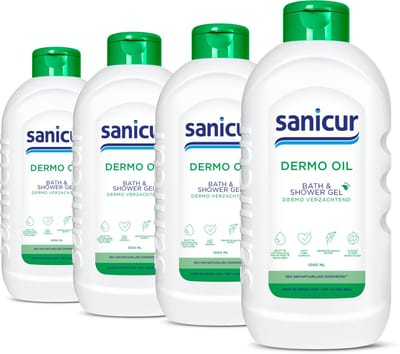 Sanicur Dermo Oil Bad en Douchegel - 4x 1000ml - Voordeelverpakking