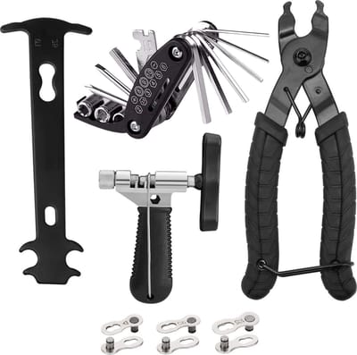 RAMBUX® Fietsgereedschap Set - Multitool - Missing Link Tang - Kettingpons - Kettingmeter - 3 Extra Schakels