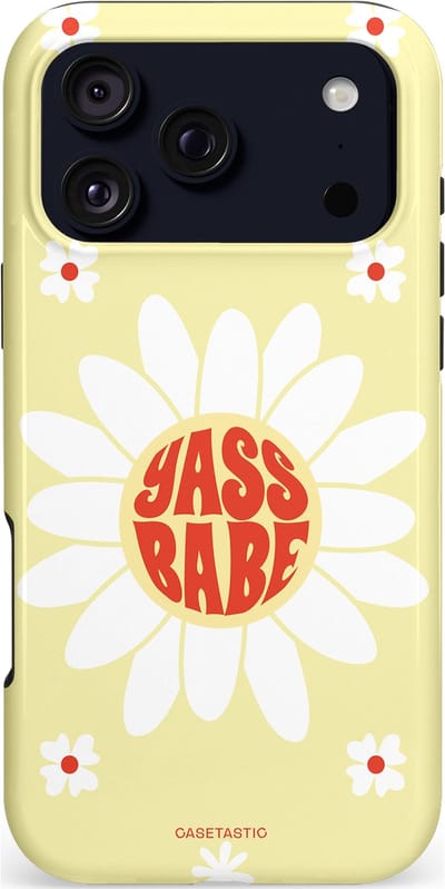 Casetastic hoesje geschikt voor Apple iPhone 17 Pro Max - MagSafe - Dubbellaagse bescherming - Yass babe - Fashion Case - Crème Wit