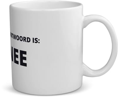 Akyol - mijn antwoord is nee koffiemok - theemok - Collega - cadeau collega - cadeau - kantoorhumor - grappige cadeau - 350 ML inhoud