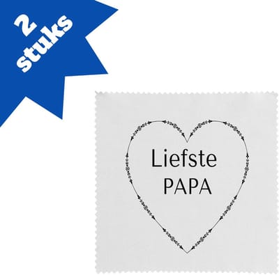 Akyol - liefste papa brillendoekjes - Vader - de liefste papa - vader cadeautjes - vaderdag - verjaardag - geschenk - kado - vader artikelen - 17,8 bij 17,8 cm - 2 stuks