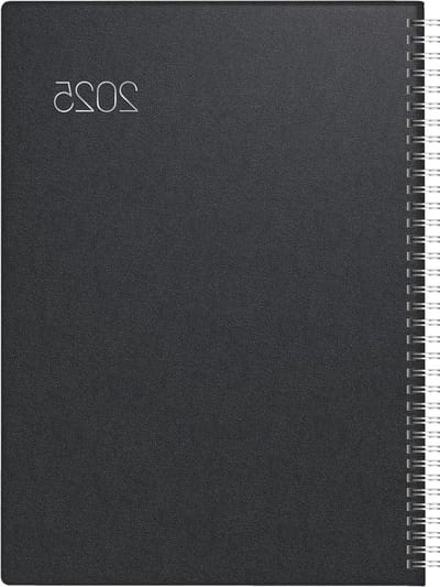 Boekkalender 2025 - Dagplanner Agenda - Afspraken Plannen - 1 Pagina Per Dag - A4 Formaat - Zwart