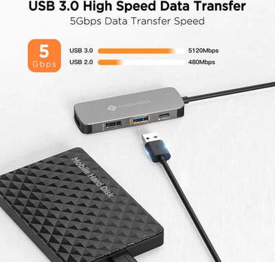 Novoo Usb-c Laptop Docking Station - Ultra Slim - Aluminium - Usb2.0 - Usb3.0 - Usb-C - HDMI 4K 30HZ - HDMI 1920x1080 60HZ - Stijlvol Design - Compatible Met Smartphone Laptop Tablet Apple Mac Windows Android
