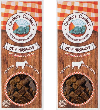 Cooka’s Cookies - Rundvlees nuggets Hondensnoep – Beef Nuggets 2-pack (2x60g) - Voordeel Set - Perfect als trainingssnack of beloning