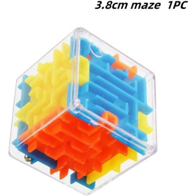 3,8 cm 3D Kubus Rollende Kralen Doolhof Educatief Speelgoed Jongens Meisjes Verjaardag Bruiloft Gast Cadeau Give-away Kinderen Cadeau Stressverlichter Speelgoed blue