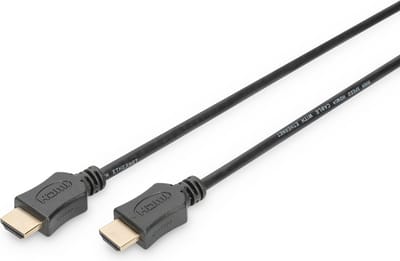 Digitus Hdmi-Kabel Voor Tv, Monitor, Pc, Laptop, 2M, High Speed, 1/4 Met Eth
