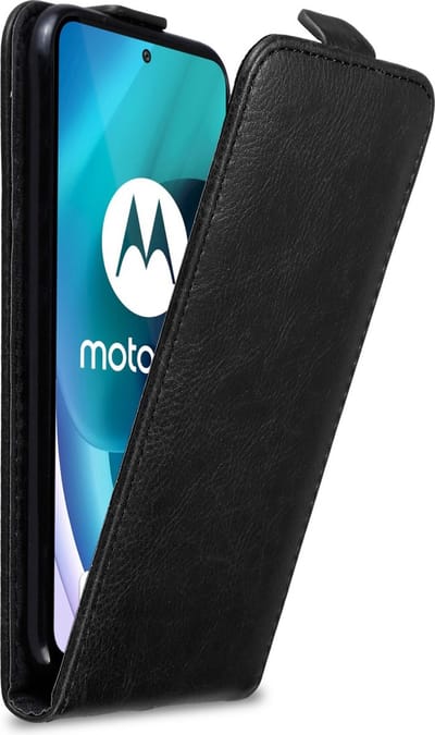 Cadorabo Hoesje geschikt voor Motorola MOTO G71 5G in ZWARTE NACHT - Beschermhoes in flip design Case Cover met magnetische sluiting