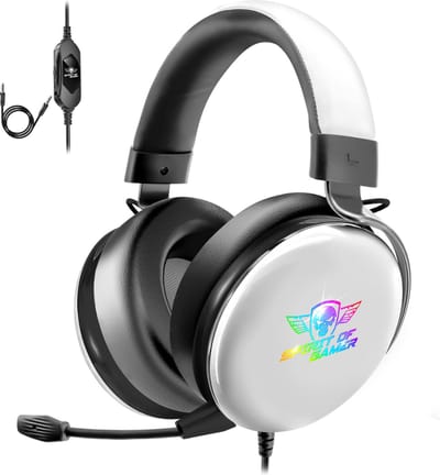 Spirit of Gamer Game Headset – Koptelefoon – Headset – 7.1 Surround Sound – Aluminium Beugel – Geschikt Voor PS4/PS5, Switch, PC - Wit