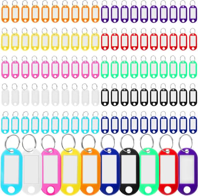 500 Stuks Sleutellabels met Ring voor Bagage en Huisdieren, 10 Kleuren, Ideaal voor Organisatie en Identificatie