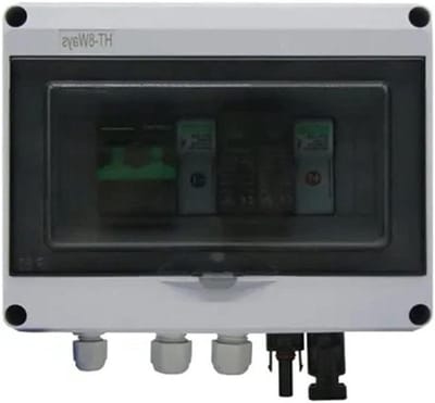 Zonne-energie Combiner Box - PV Box - Zonnestelsel Beveiliging - IP65 Waterdicht - 550V 1 In 1 Uit - Grijs
