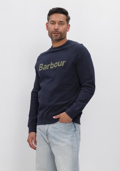 BARBOUR Pique Applique Crew Truien & Vesten Heren - Sweater - Hoodie - Vest- Donkerblauw - Maat M