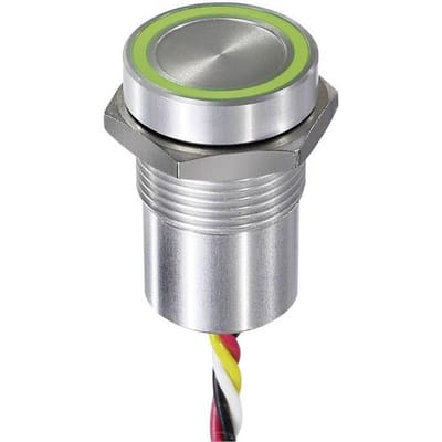APEM CPB1110000KGSS CPB1110000KGSS Sensortoets 24 V 0.2 A Moment Groen, Rood (Ø) 16 mm IP68, IP69K 1 stuk(s)