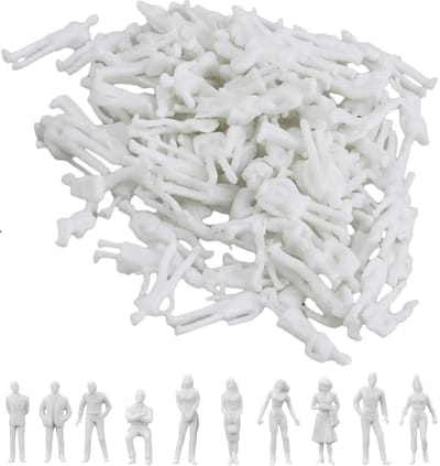 Dailygoods- Miniatuurfiguren 1:100 - Ongeschilderde Figuren - 100 Stuks - Hoogwaardig Kunststof - Realistische Details - Voor DIY Decoratie - Modelspoorfiguren
