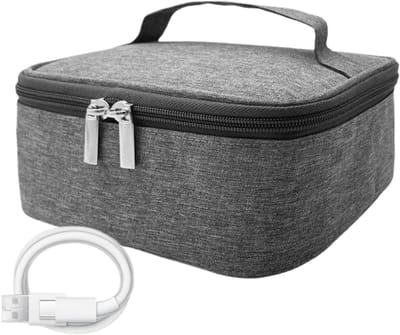 Lunchbox Verwarmer - Warmhoudtas - Maaltijden Warm Houden - Drie Temperatuurstanden - 21 cm - Zwart
