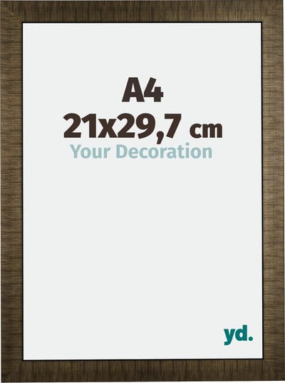 Your Decoration - Fotolijst A4 21x 29,7 cm - Hout - Champagne Geborsteld - Leeds