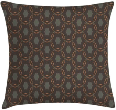 ABAKUHAUS Polygon-kussenhoes – 50×50 cm – dubbelzijdig bedrukt, rits, handgemaakt – donker sepia