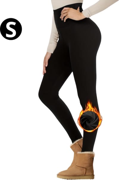 Bovista Gevoerde Panty - Legging - Hoge Taille - Winter Panty - Fleece panty - Thermo Panty - Warme Panty - Elastisch - Zwart Maat S