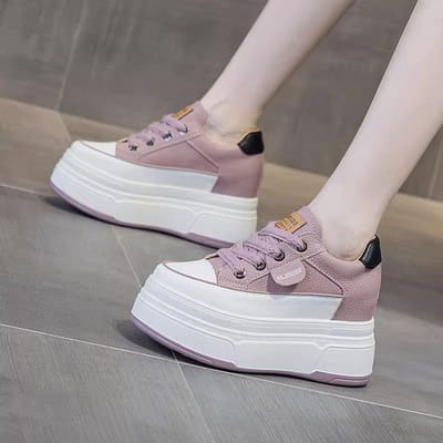 Diksoldige Dames Schoenen met Binnenverhoging, Leren Kleine Witte Schoenen, Vroege Lente Nieuw Veelzijdig en Lichtgewicht Casual Sport Board Schoenen 39 gray