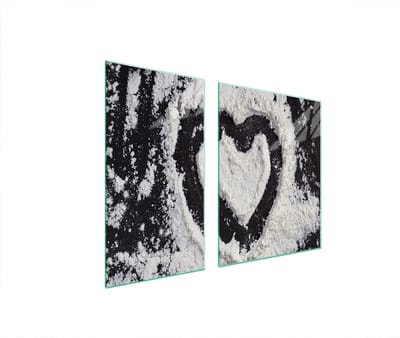 TMK ArtDeko - Snijplank van Gehard Glas - 90x52 cm - Hartmotief - Veilig voor Alle Fornuizen