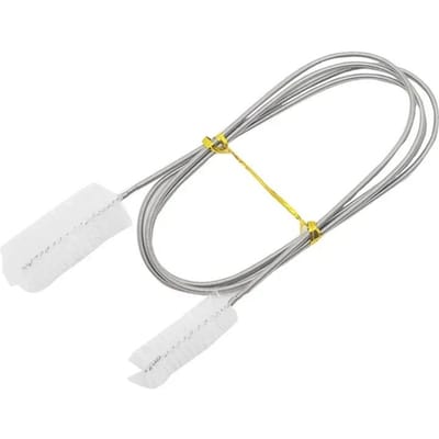 Outils de nettoyage d'aquarium 90 cm, tube flexible en acier inoxydable, brosse en nylon, accessoires pour aquariums 45cm blanc