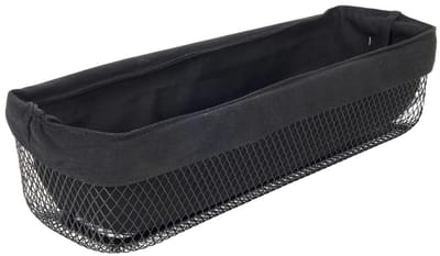 PANIER À PAIN EN MÉTAL NOIR + INSERT EN TISSU 40x13x9.5 cm