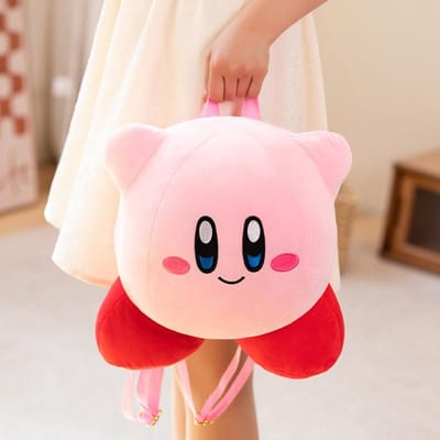 Kawaii Ster Kirby Handtas Zachte Rugzak Anime Spel Poppen Speelgoed voor Kinderen Verjaardagscadeaus white