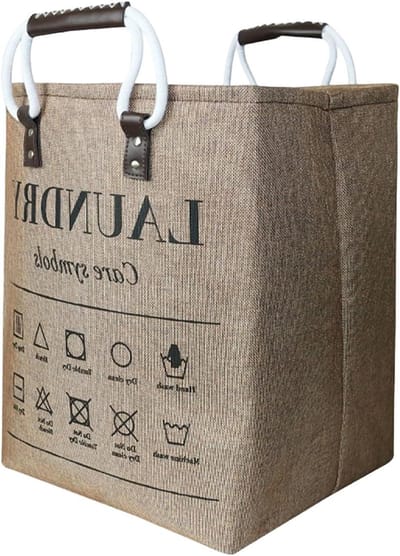 Wasmand - Opbergbak - Huishouden Organiseren - Anti-kantelfunctie - 48 liter - Koffie