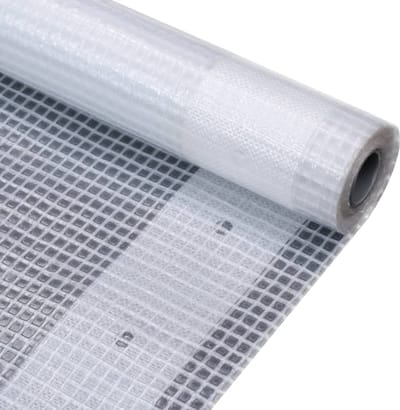 Dekzeil - Kasfolie - 4x3 m - Wit - 260 g/m² - Versterkt & UV-bestendig - Transparant Afdekzeil met Bevestigingsgaten - Universele Beschermfolie