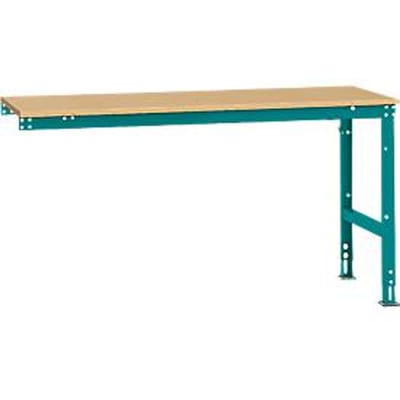 Manuflex aanbouwtafel UNIVERSAL Standaard, 1750 x 800 mm, multiplex natuur, waterblauw