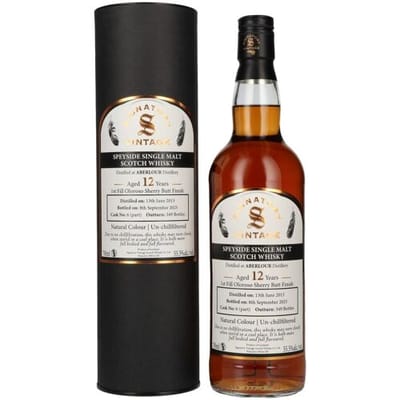 Ondertekenaar Vintage Signatory Vintage ABERLOUR 12 Years Old 1st Fill Oloroso Sherry Butt Finish Cask # 6 55,5% Vol. 0,7l in geschenkverpakking