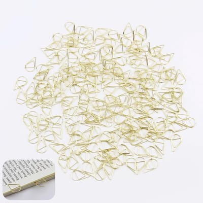 Dailygoods- Paperclips Goud - 200 Stuks - Waterdruppelvorm - Robuuste Papierklemmen - Hoogwaardig Metaal - Elegant voor Kantoor en School