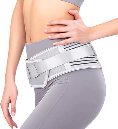 Rugbrace voor lage rugpijn - Verstelbare lendensteun riem - Houdingscorrector - Voor een betere houding tijdens de training, Geschikt voor Ischias en Hernia - Grijs - Maat S