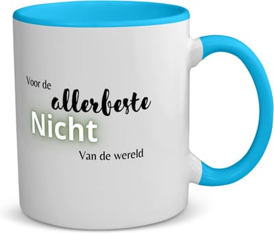 Akyol - voor de allerbeste nicht van de wereld koffiemok - theemok - blauw - Nicht - de beste nicht - verjaardagscadeau - verjaardag - cadeau - cadeautje voor nicht - nicht artikelen - kado - geschenk - gift - 350 ML inhoud