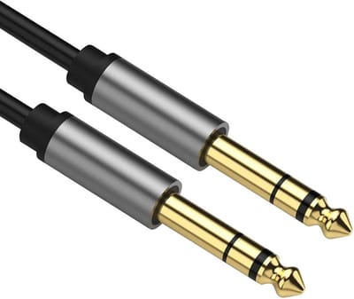Jack Kabel - 6.3 mm naar 6.3 mm - Male to Male - Universeel - Zwart - 0.5 meter - Allteq