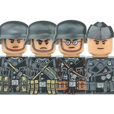 WOII Militaire Duitse Soldaten Figuren Helm Bouwstenen Leger Infanterie Krijger Schutter Pantser Kanon Vest Wapens Bakstenen Speelgoed
