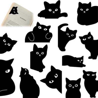 Schattige katten boekenleggers, 13 stuks, perfect als cadeau voor kattenliefhebbers, leerkrachten en boekenfans