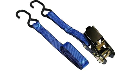 Spanband met ratel - Cargobanden Bevestiging - Lading Zekeren - Rubberen Haken - 183 cm - Blauw