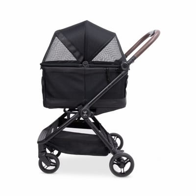 Wonderfold Bella Dierenbuggy - Inklapbaar - Grafietzwart (Draagvermogen tot 13kg)
