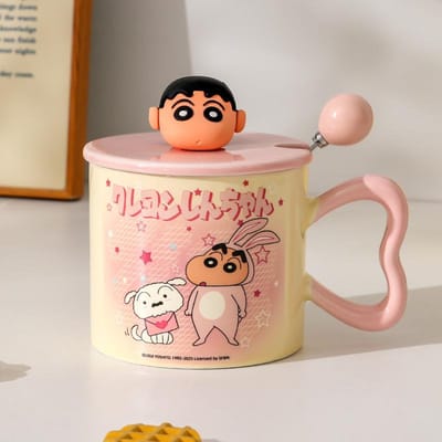Schattige Crayon Shin Chan Beker Hoge Uitstraling Keramische Mok voor Meisjes Kantoor Koffie Melk Beker Verjaardagscadeau