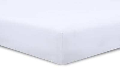 VISION Hoeslaken - 100% katoen - 160x200 cm - Wit - Toppermatras: hoek van 15cm - Tweepersoonsbed - Oekotex gecertificeerd