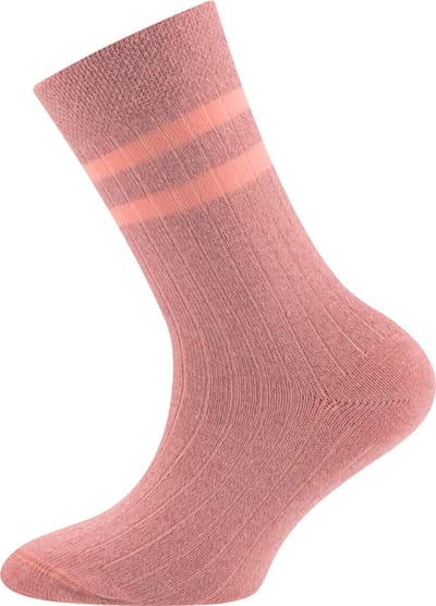 Kinder en damessokken van katoen met rib en glitter – Rose – 27-30
