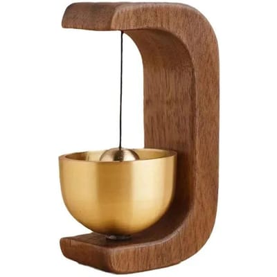 Deurbel Esthetisch Massief Houten Magnetische Messing Windgong Draadloze Deurbel Entree Deurbel Hanger Woondecoratie Minimalisme