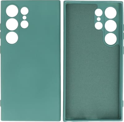 Hoesje Geschikt voor Samsung Galaxy S24 Ultra - 2.0mm Dikke Fashion Telefoonhoesje Backcover - Siliconen Hoesje - Donker Groen