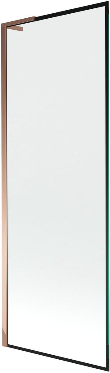 Mexen Next L badwand paneel 1-deurs 70 x 150 , zwart frame, roze goud - 895-070-000-03-70-60