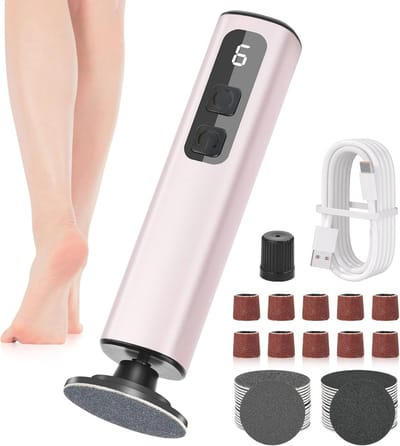 Thijox - Elektrische Eeltverwijderaar Draadloos 2-in-1 Pedicureset met 9 Instelbare Snelheden voor Voetverzorging, Efficiënte Verwijdering van Dode Hu